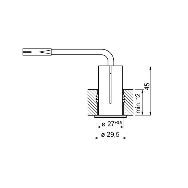 R&M Line Meubel inbouw schakelaar aan/uit D:29,5mm 230v nikkel-mat