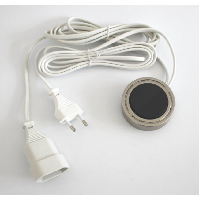 R&M Line Furniture installation and surface switch ON / OFF nickel-black + EU power plug