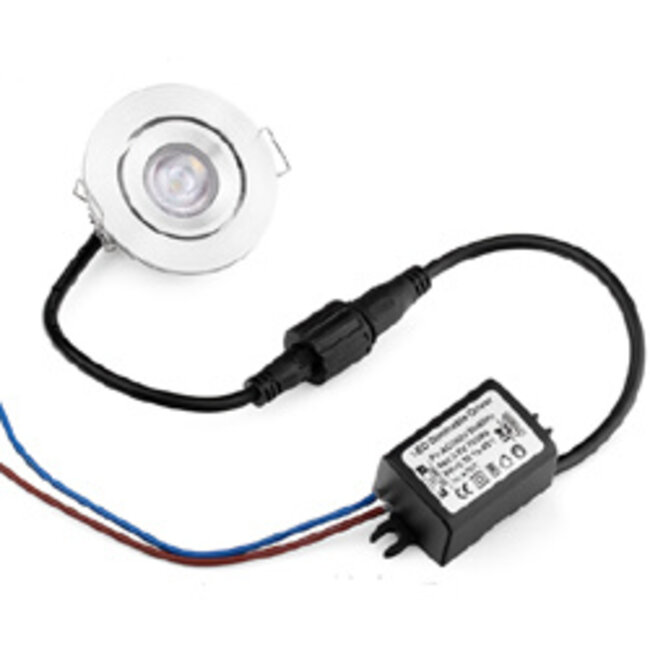 R&M Line Inbouwspot IP65 Cyprus alu rond 3watt 2700K 220Lm LED