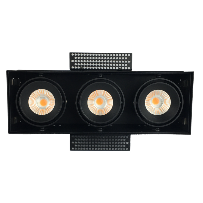 R&M Line Trimless triple LED recessed luminaire 3x8 Watt