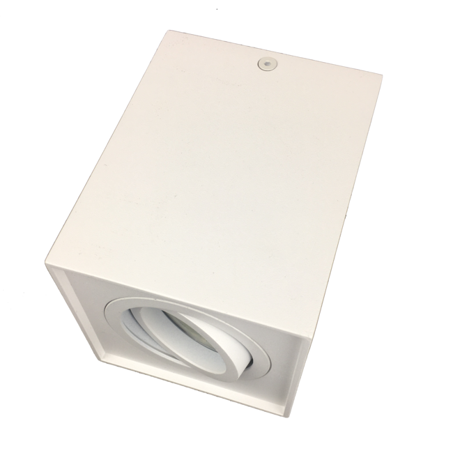 R&M Line Surface-mounted LED spotlight white Obi1 square GU10