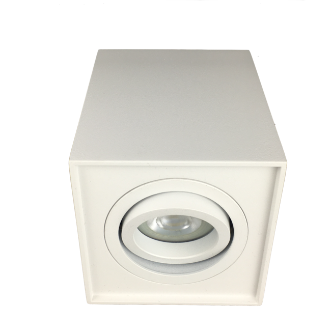 R&M Line Surface-mounted LED spotlight white Obi1 square GU10