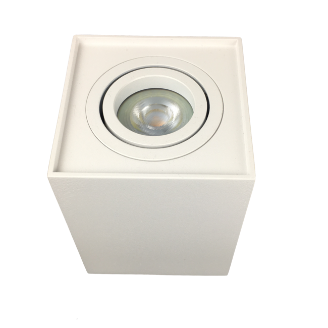 R&M Line Surface-mounted LED spotlight white Obi1 square GU10