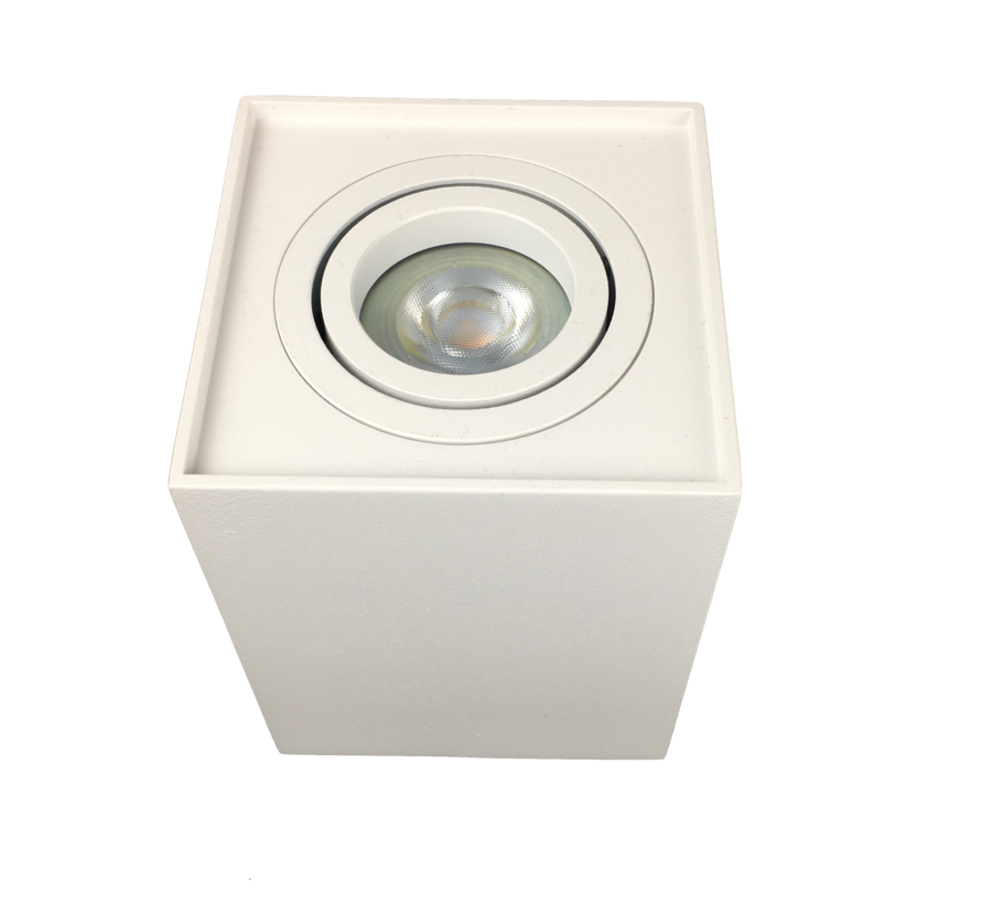 Surface-mounted LED spotlight white Obi1 square GU10