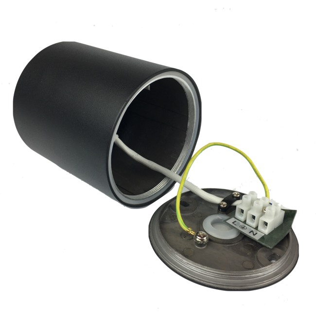 R&M Line Surface mounted downlight solo round IP44 GU10 LED black