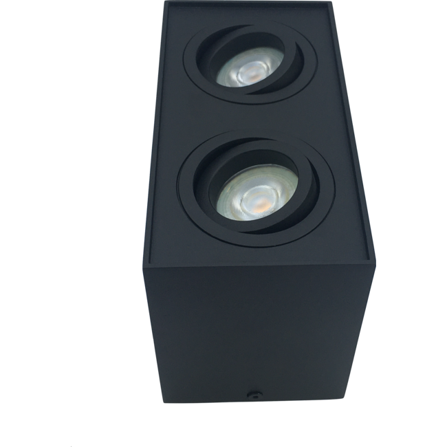 R&M Line Opbouwspot  dubbel obi2 LED GU10 zwart