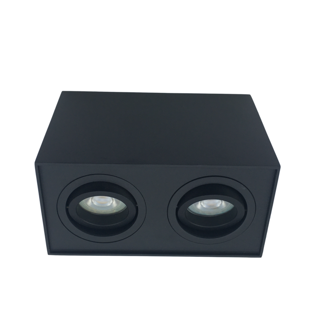 R&M Line Opbouwspot  dubbel obi2 LED GU10 zwart