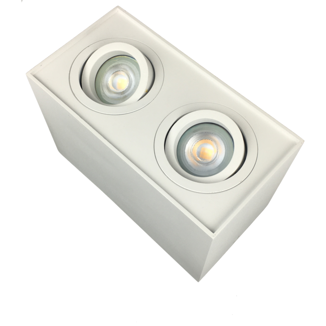 R&M Line Opbouwspot  dubbel Obi2 LED GU10 wit