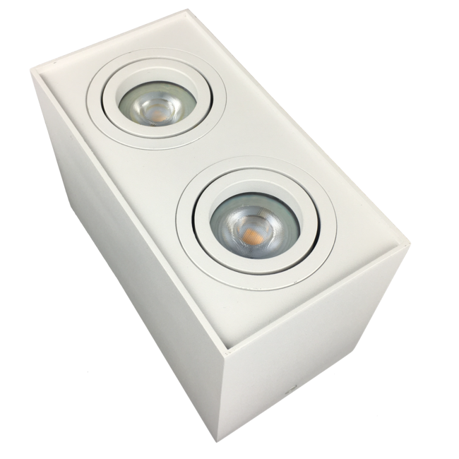 R&M Line Opbouwspot  dubbel Obi2 LED GU10 wit