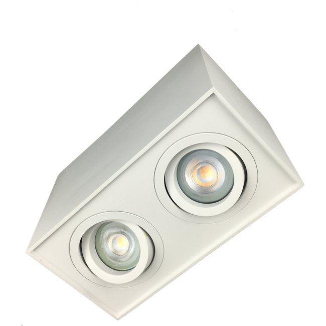 R&M Line Surface-mounted LED downlight double Obi2 GU10 white