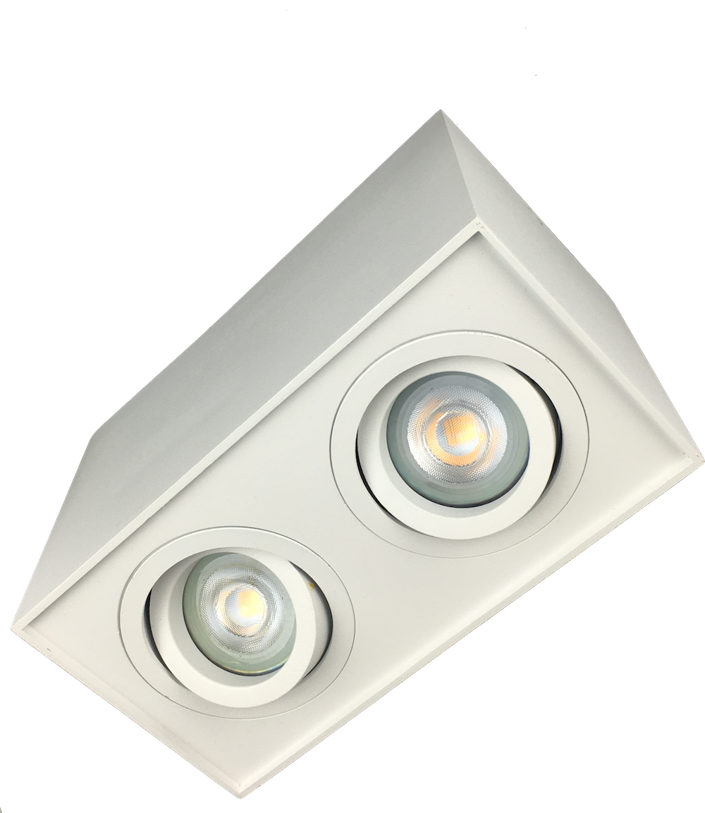 Surfacemounted LED downlight double obi2 GU10 white R&M Lighting