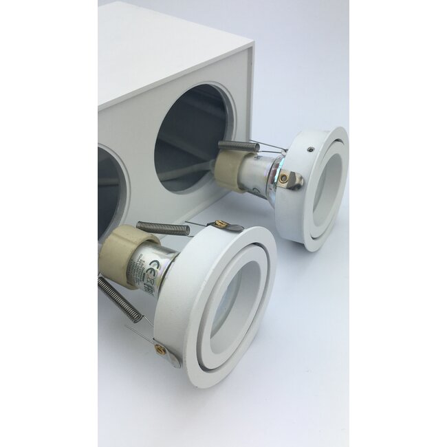 R&M Line Opbouwspot  dubbel Obi2 LED GU10 wit