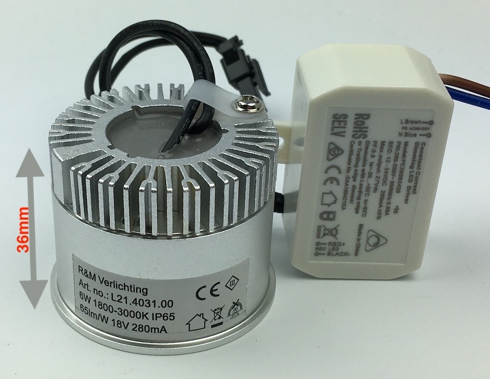 LED module 6w 50mm IP65 Dim to warm 1800k ~ 2800k - R&M Verlichting
