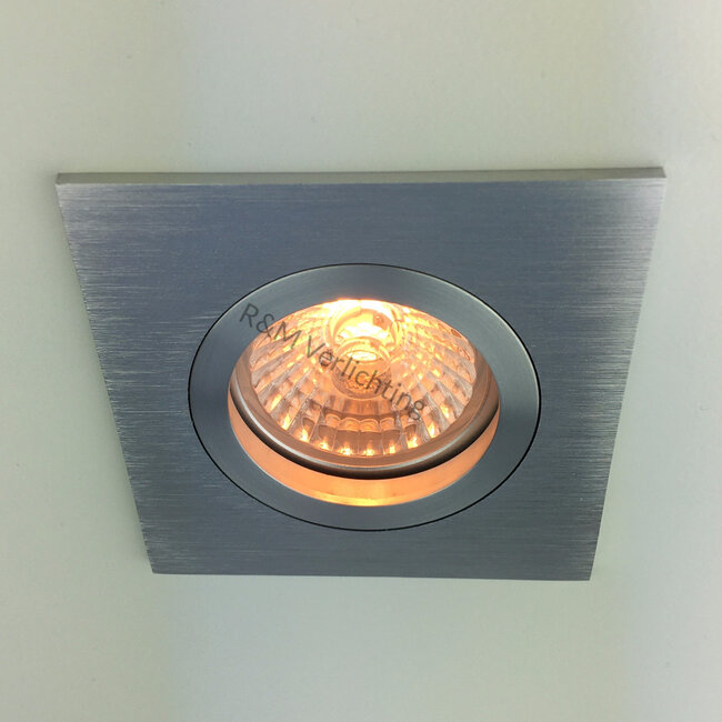 R&M Line Fix blade Q square recessed downlight GU10  aluminium