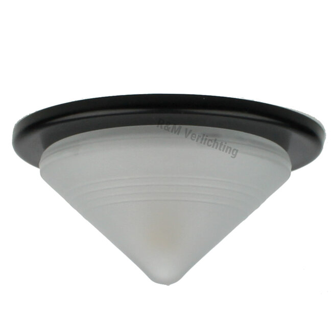 R&M Line Meubel inbouwspot Pyramid zwart met glas