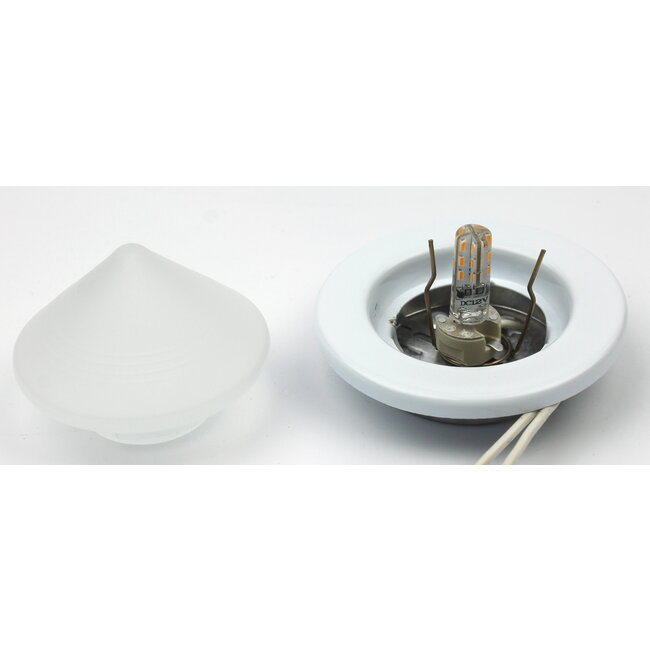 R&M Line Furniture recessed spot Pyramid white with glass