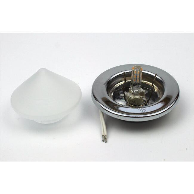 R&M Line Meubel inbouwspot Pyramid chroom met glas