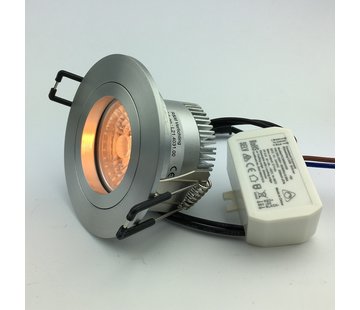 R&M Line LED downlight FIX-R silver 6W dim-to-warm