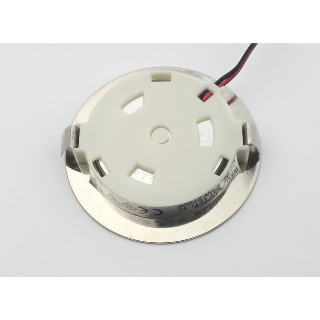 R&M Line LED meubel inbouwspot plat 12v 1.7w SMD IP44 rvs look
