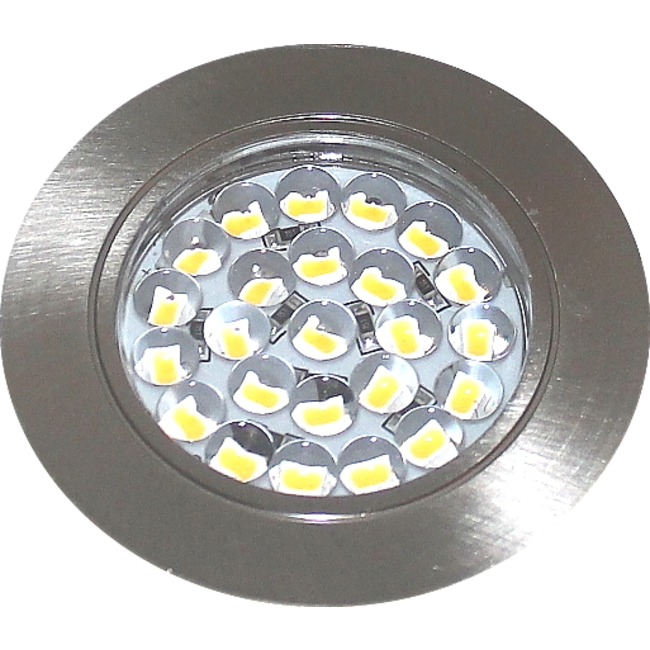 R&M Line LED meubel inbouwspot plat 12v 1.7w SMD IP44 rvs look