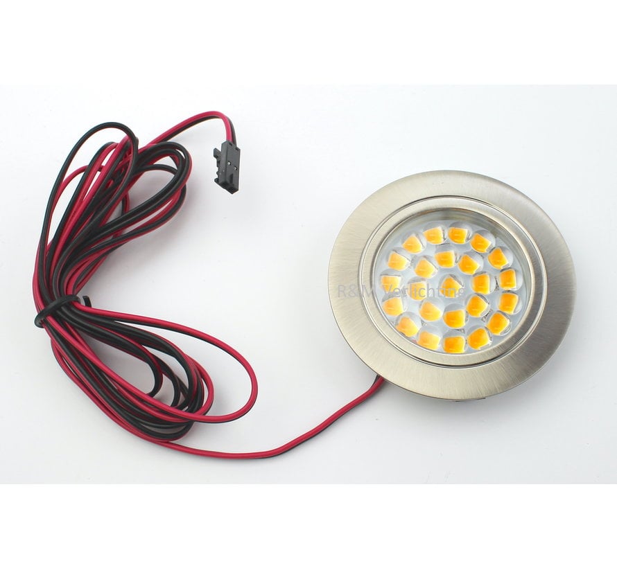 LED cabinet lighting flat 12v 1.7w SMD IP44 satin nickel