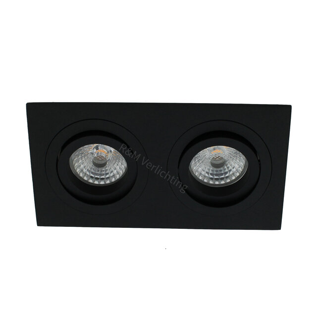 R&M Line  Downlight 2X50 Tilt blade GU10 black