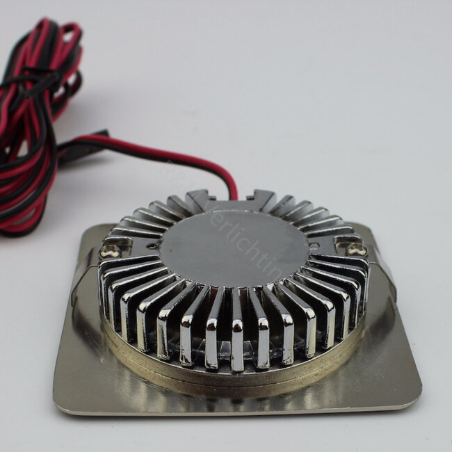 R&M Line LED meubel inbouwspot vierkant 2.6w 12v DC 2700k warm wit