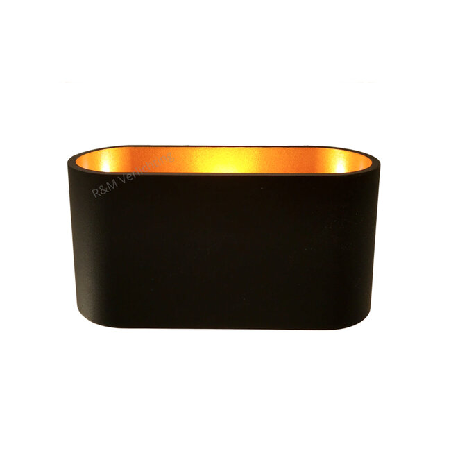 R&M Line Wall lamp Oval LED black and gold  G9 230v