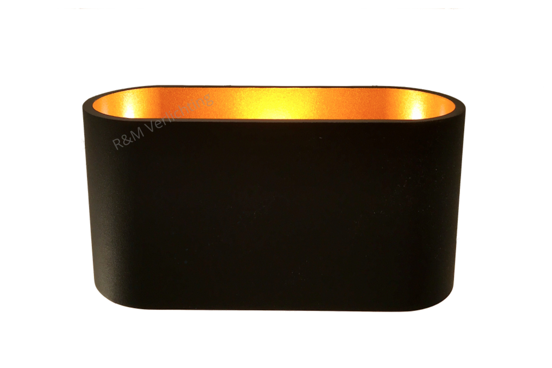 Profetie Verliefd lid Wandlamp Oval zwart met goud G9 230V - R&M Verlichting