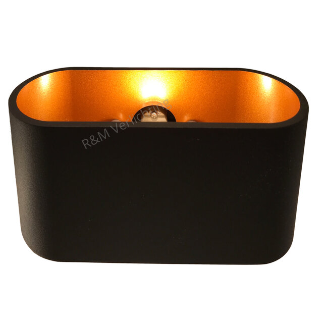 R&M Line Wall lamp Oval LED black and gold  G9 230v