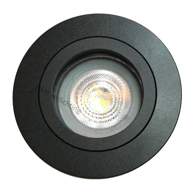 R&M Line Inbouwspot FIX Blade rond GU10 230v zwart