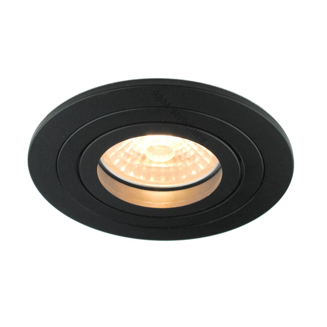 R&M Line Recessed downlight Tilt blade 50 R Black GU10