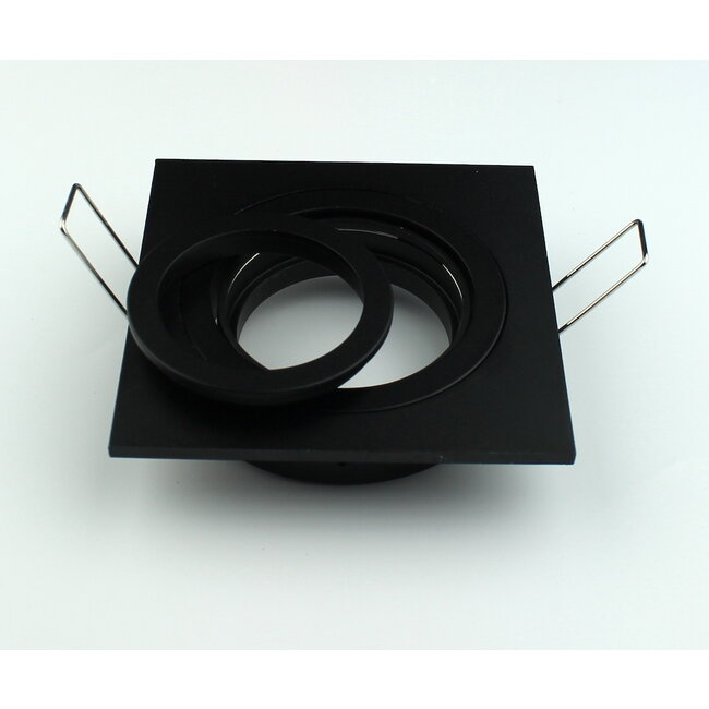 R&M Line Square recessed downlight black tiltable GU10