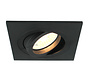 Square recessed downlight black tiltable GU10