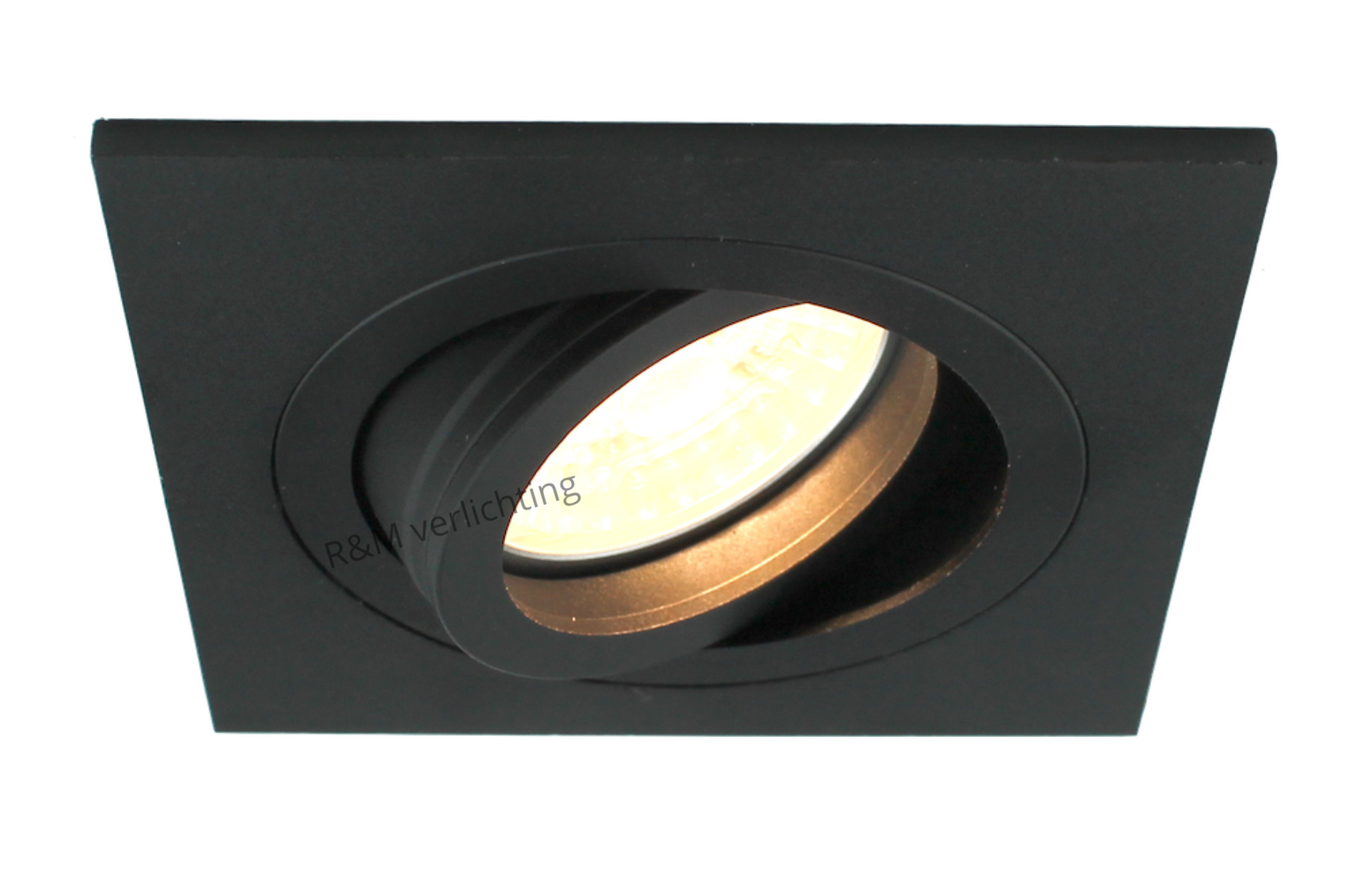 rijk Zeug september Vierkante inbouwspot zwart voor GU10 LED lamp dimbaar - R&M Verlichting
