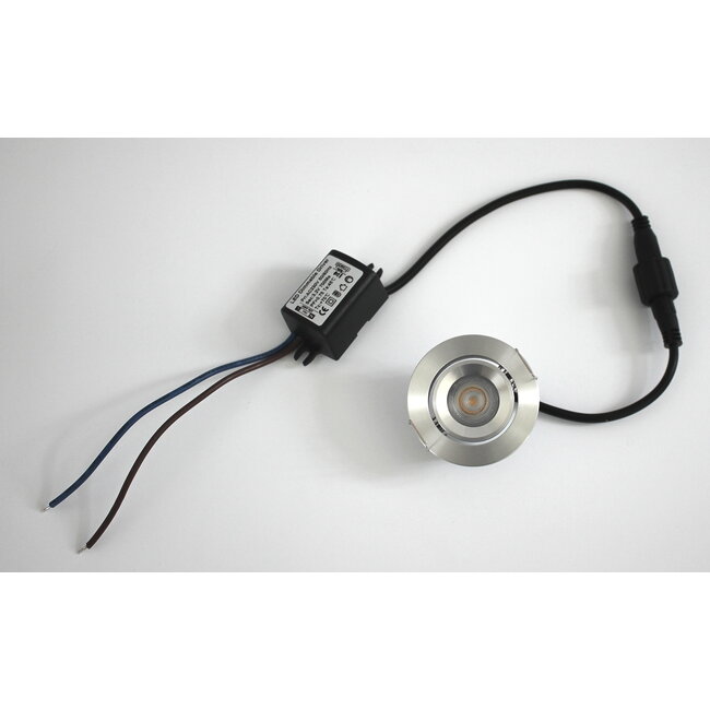 R&M Line Inbouwspot IP65 Cyprus alu rond 3watt 2700K 220Lm LED