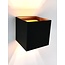 R&M Line Wall lamp Square black and gold G9 230v