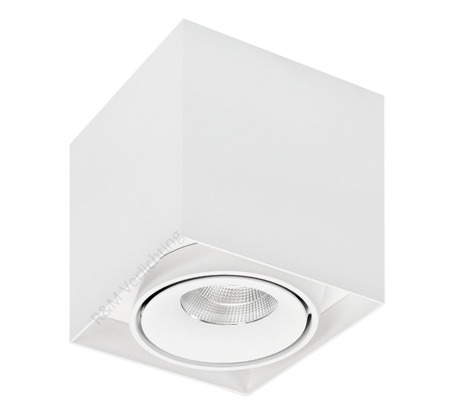 LED opbouw armatuur Caja wit 1x9w 2700K Dimbaar