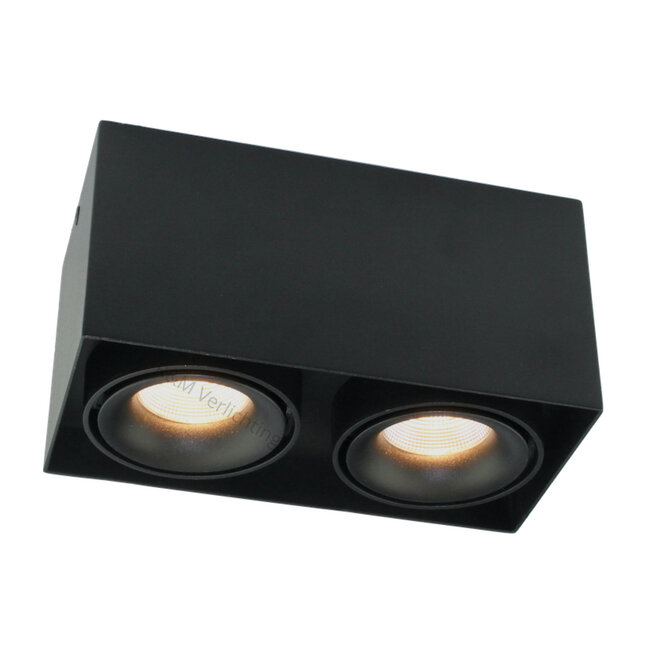 R&M Line Opbouwspot Caja LED 2x9w 2700K zwart