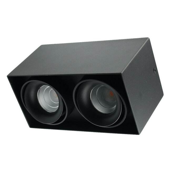 R&M Line Opbouwspot Caja LED 2x9w 2700K zwart