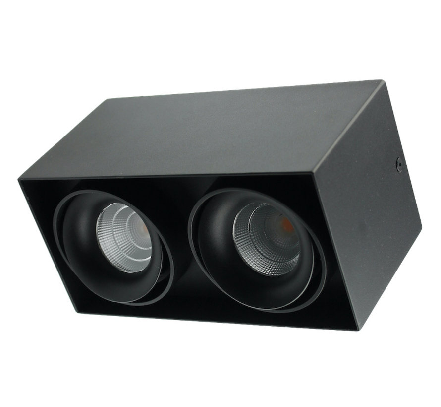 Opbouwspot Caja LED 2x9w 2700K zwart