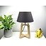 Highlight Tafellamp Quatro Hout met lampenkap antraciet