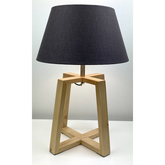 Highlight Table lamp Quatro wood with lampshade antracite