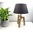 Highlight Tafellamp Trios hout met kap antraciet
