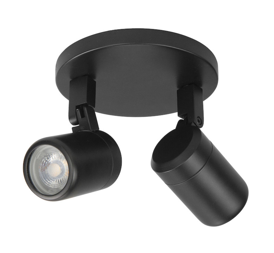 Bathroom surface mounted spotlight RAIN 2-lights black GU10 IP44