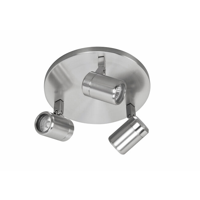 Highlight Bathroom surface mounted spotlight RAIN 3-lights brushed-steel GU10 IP44
