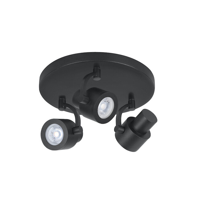 Highlight Surface-mounted spotlight Alto 3-light round black GU10