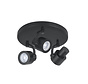 Surface-mounted spotlight Alto 3-light round black GU10