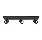 Surface-mounted spot Alto 3-light bar black GU10