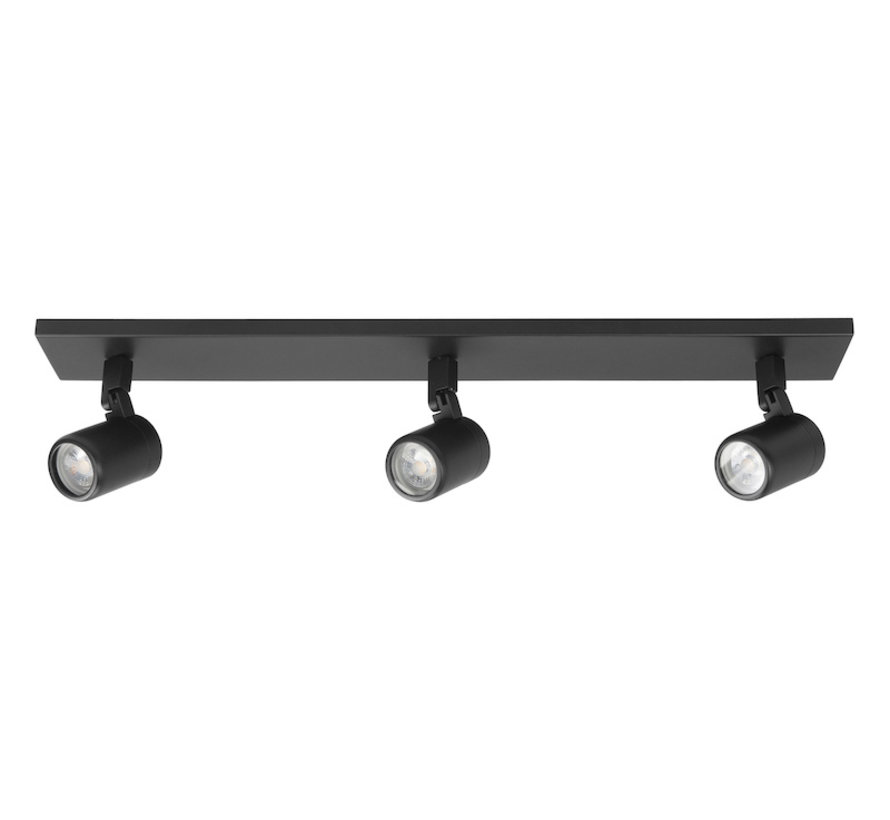 Bathroom surface mounted spotlight RAIN 3-lights bar black GU10 IP44